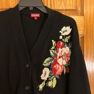 Staud Sweater with Floral Embroidery